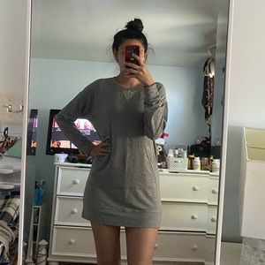 Light gray splendid long sleeve sweater dress